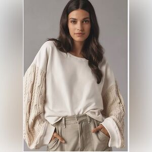 NWOT PILCRO (Anthropologie) Sweater-Sleeve Blouse